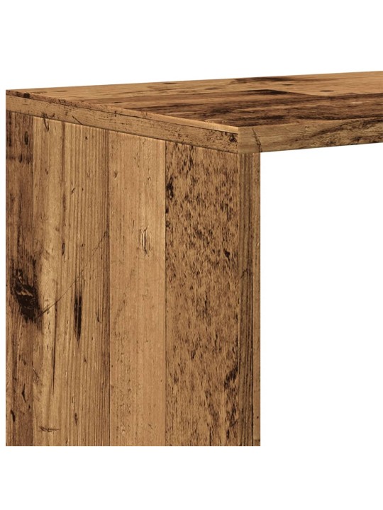 Knihovna/dělící stěna 3patrová old wood 123x29x123 cm kompozit
