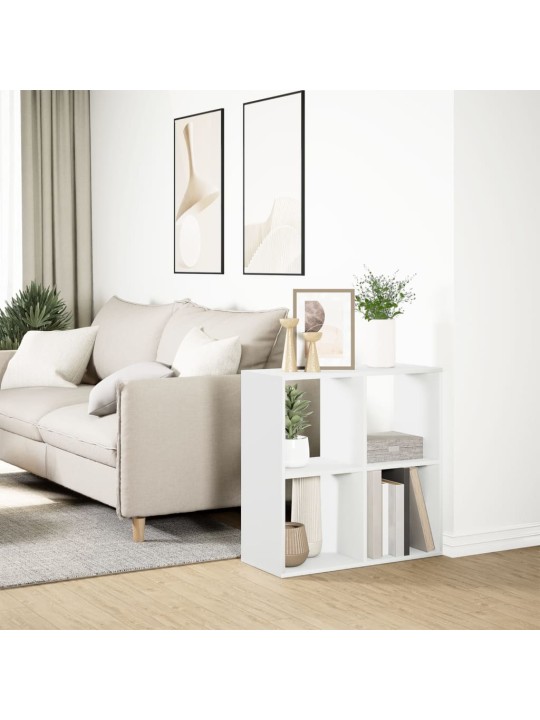 Knihovna/dělící stěna bílá 69,5x29x69,5 cm kompozitní dřevo