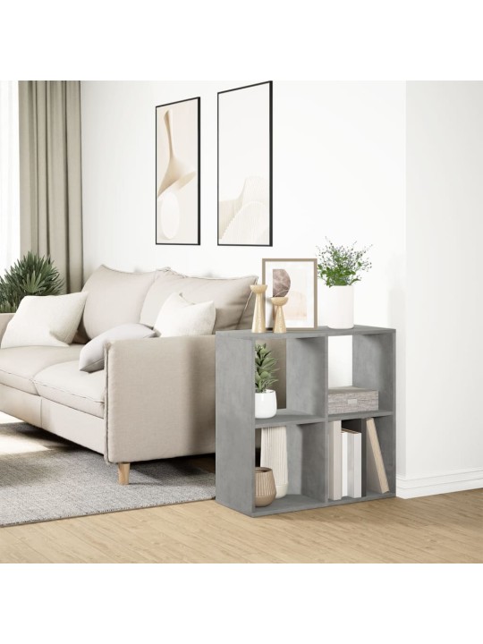Knihovna/dělící stěna betonově šedá 69,5x29x69,5 cm kompozit