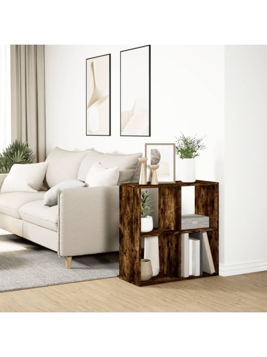 Knihovna/dělící stěna kouřový dub 69,5x29x69,5 cm kompozit