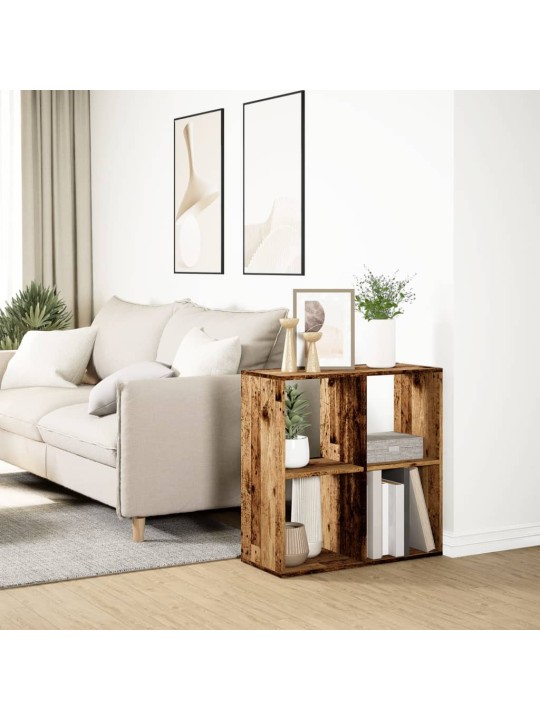 Knihovna/dělící stěna old wood 69,5x29x69,5 cm kompozitní dřevo