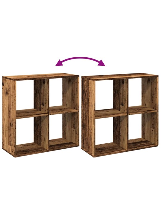 Knihovna/dělící stěna old wood 69,5x29x69,5 cm kompozitní dřevo