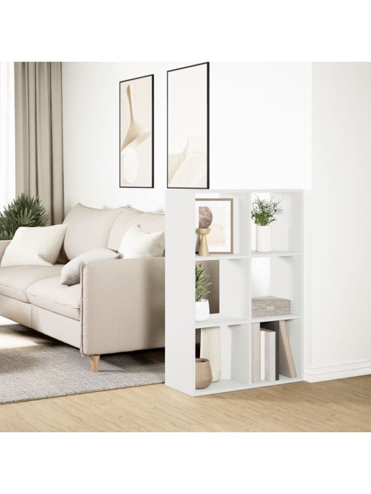 Knihovna/dělící stěna bílá 69,5x29x103,5 cm kompozitní dřevo