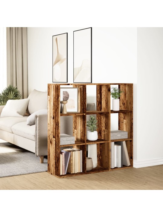 Knihovna/dělící stěna old wood 102x29x103,5 cm kompozitní dřevo