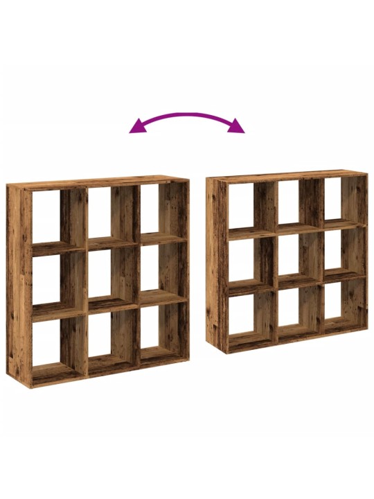 Knihovna/dělící stěna old wood 102x29x103,5 cm kompozitní dřevo