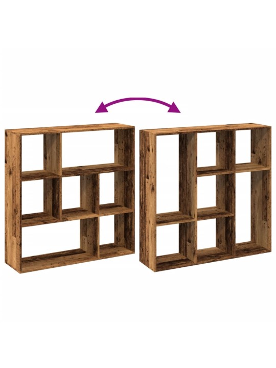 Knihovna/dělící stěna old wood 102x29x103,5 cm kompozitní dřevo