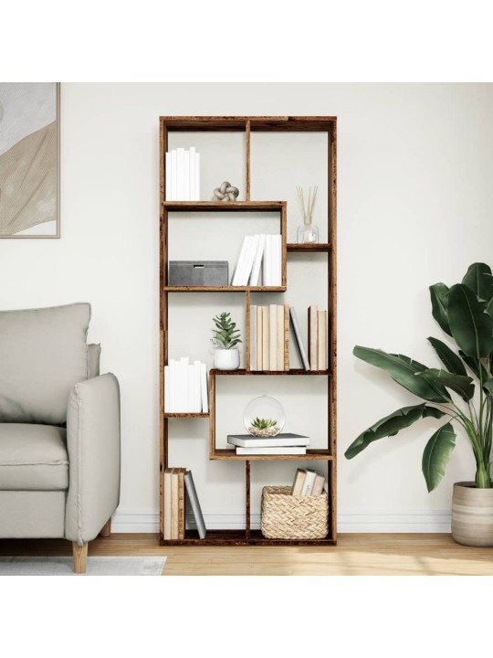 Knihovna/dělící stěna old wood 67x25x161,5 cm kompozitní dřevo