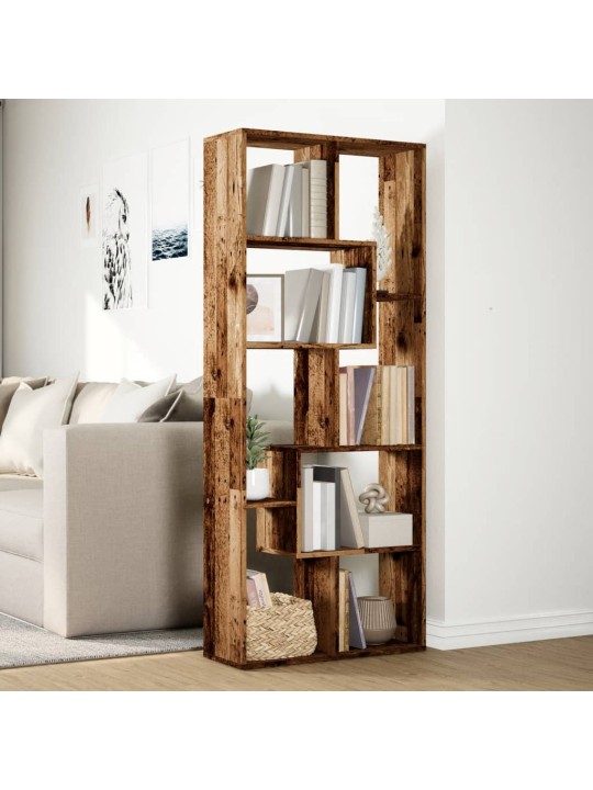 Knihovna/dělící stěna old wood 67x25x161,5 cm kompozitní dřevo