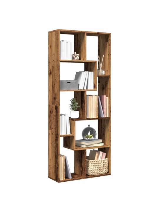 Knihovna/dělící stěna old wood 67x25x161,5 cm kompozitní dřevo