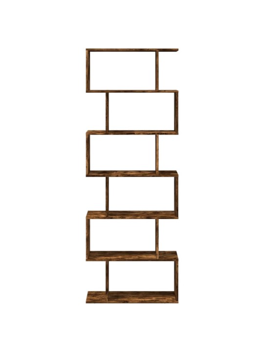 Knihovna/dělící stěna 6patrová kouřový dub 70x24x193cm kompozit