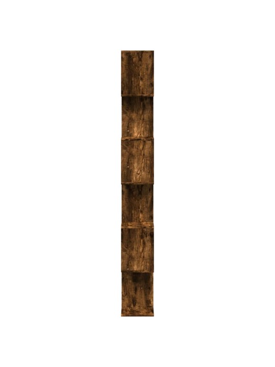 Knihovna/dělící stěna 6patrová kouřový dub 70x24x193cm kompozit