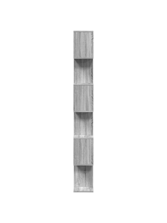 Knihovna/dělící stěna 6patrová šedá sonoma 70x24x193cm kompozit