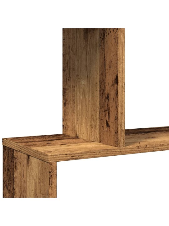 Knihovna/dělící stěna 6patrová old wood 70x24x193 cm kompozit