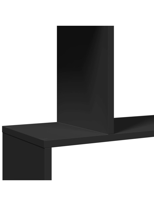 Knihovna/dělící stěna 5patrová černá 70 x 24 x 161 cm kompozit