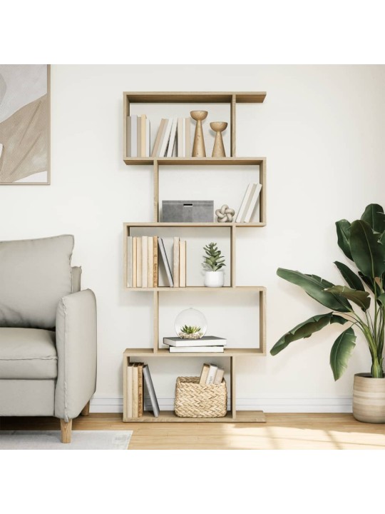 Knihovna/dělící stěna 5patrová dub sonoma 70x24x161 cm kompozit