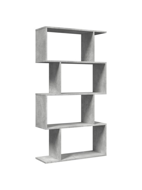 Knihovna/dělící stěna 4patrová betonově šedá 70x24x129 cm