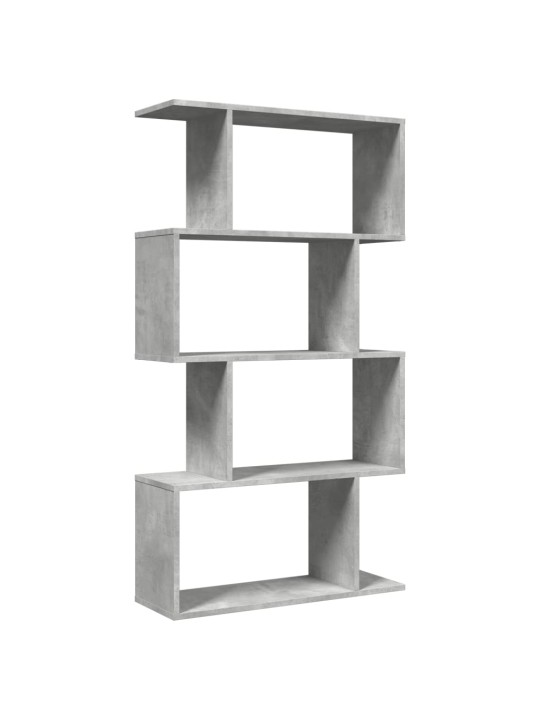 Knihovna/dělící stěna 4patrová betonově šedá 70x24x129 cm