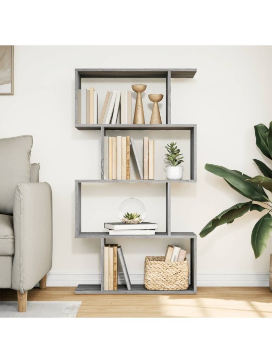 Knihovna/dělící stěna 4patrová šedá sonoma 70x24x129cm kompozit