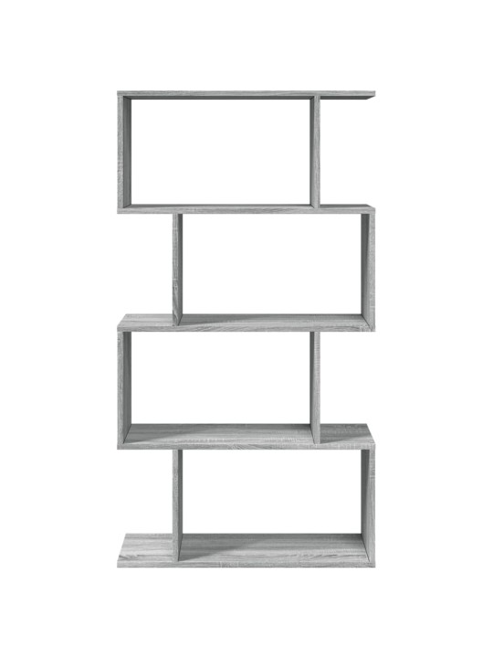 Knihovna/dělící stěna 4patrová šedá sonoma 70x24x129cm kompozit