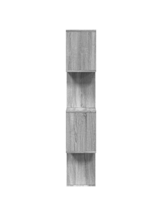 Knihovna/dělící stěna 4patrová šedá sonoma 70x24x129cm kompozit