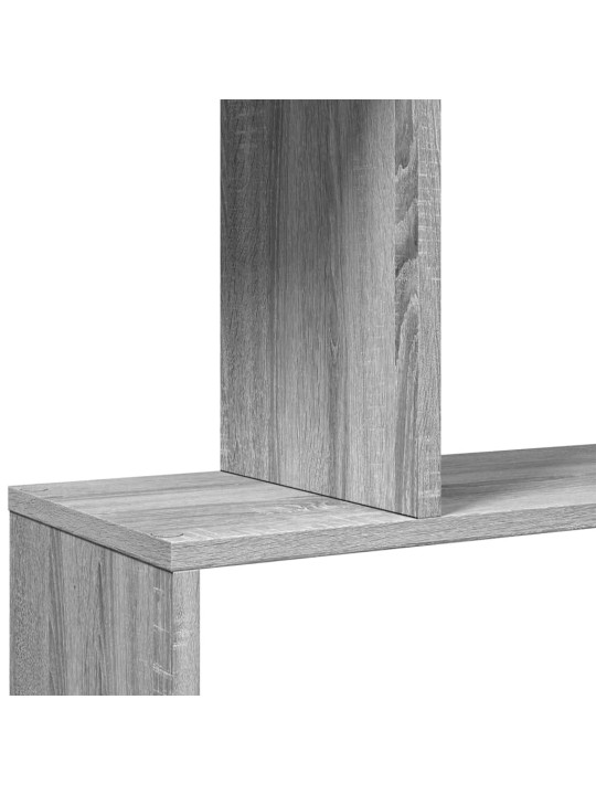 Knihovna/dělící stěna 4patrová šedá sonoma 70x24x129cm kompozit