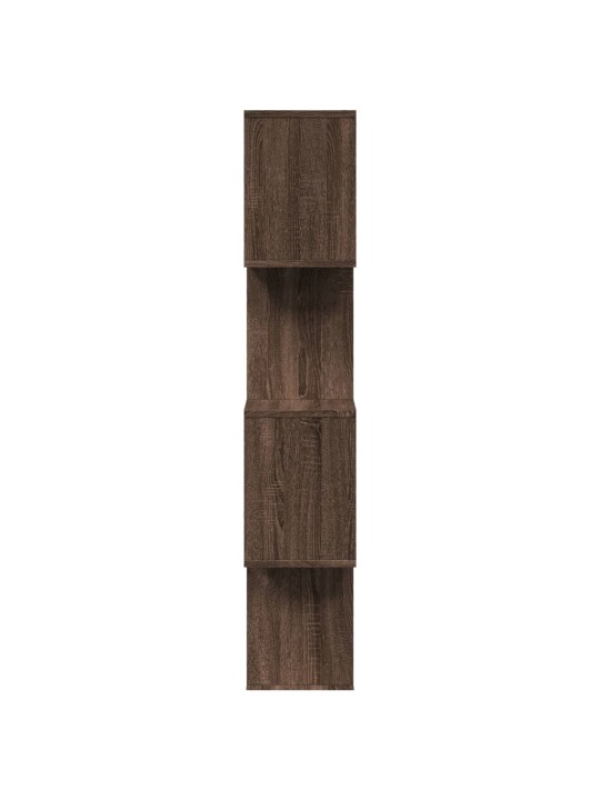 Knihovna/dělící stěna 4patrová hnědý dub 70x24x129 cm kompozit