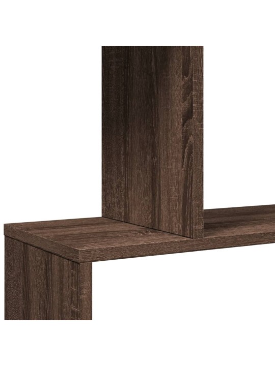 Knihovna/dělící stěna 4patrová hnědý dub 70x24x129 cm kompozit
