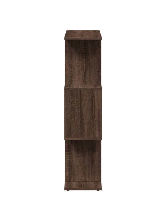 Knihovna/dělicí stěna 3patrová hnědý dub 70x24x97 cm kompozit