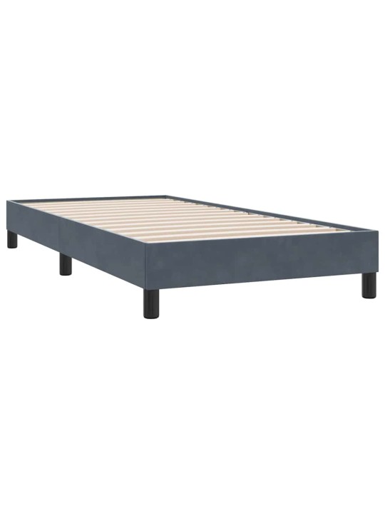 Rám postele bez matrace tmavě šedý 80x210 cm samet