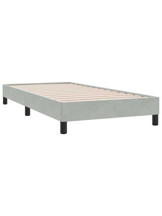 Rám postele bez matrace světle šedá 90x210 cm samet