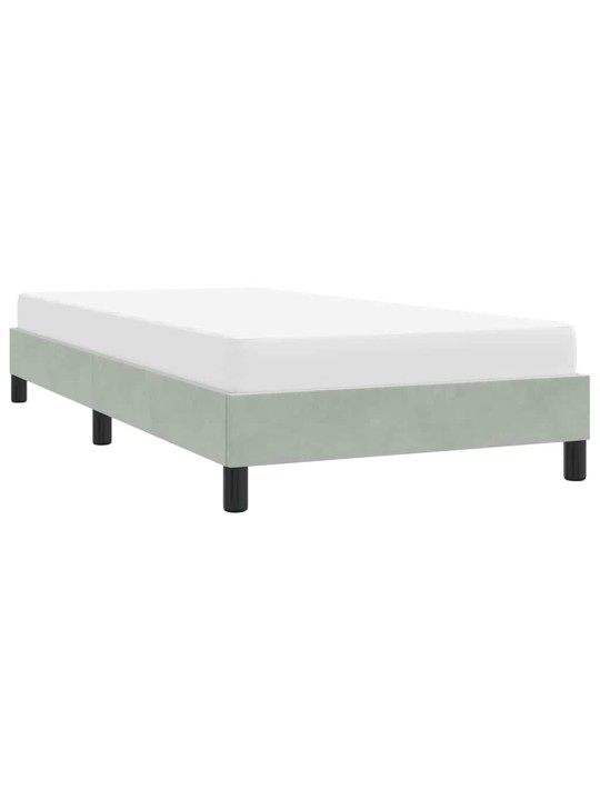 Rám postele bez matrace světle šedá 90x210 cm samet
