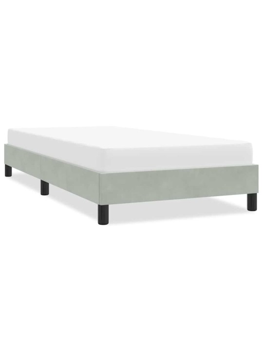 Rám postele bez matrace světle šedá 90x210 cm samet
