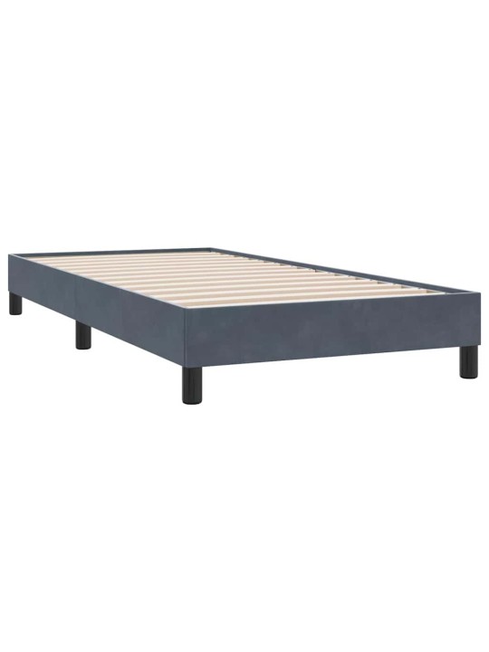 Rám postele bez matrace tmavě šedý 90x210 cm samet