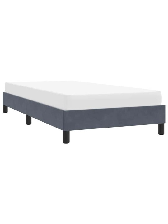 Rám postele bez matrace tmavě šedý 90x210 cm samet