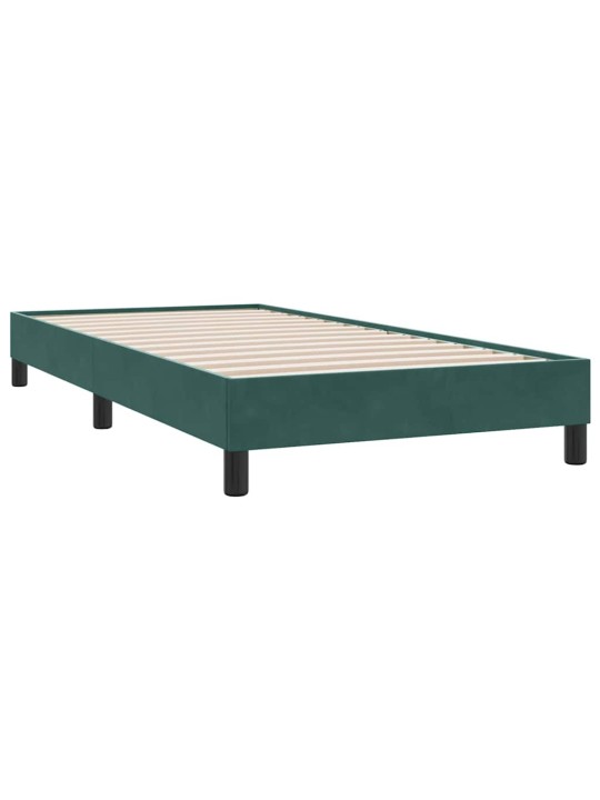 Rám postele bez matrace tmavě zelená 90x210 cm samet