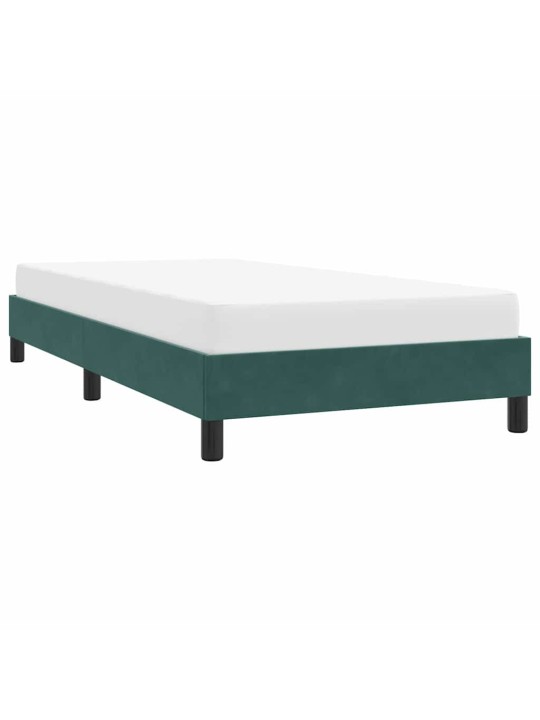 Rám postele bez matrace tmavě zelená 90x210 cm samet