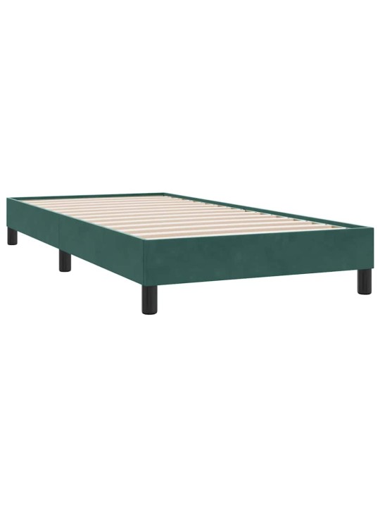 Rám postele bez matrace tmavě zelená 90x210 cm samet