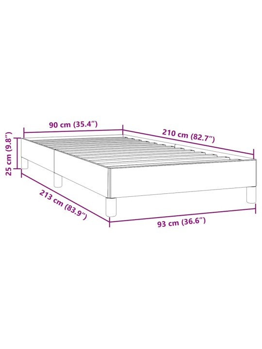 Rám postele bez matrace tmavě zelená 90x210 cm samet