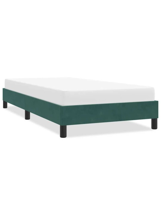Rám postele bez matrace tmavě zelená 90x210 cm samet