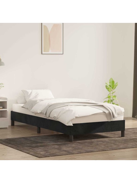 Rám postele bez matrací černý 100x210 cm samet