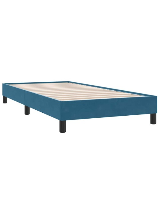 Rám postele bez matrace tmavě modrý 100x210 cm samet