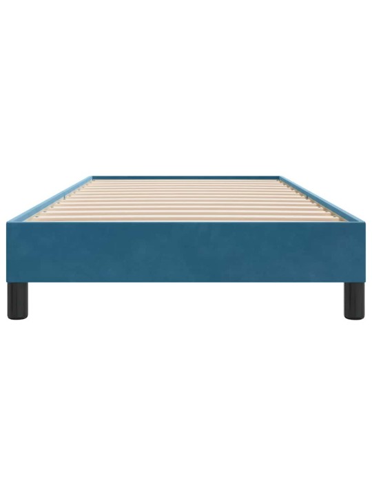 Rám postele bez matrace tmavě modrý 100x210 cm samet