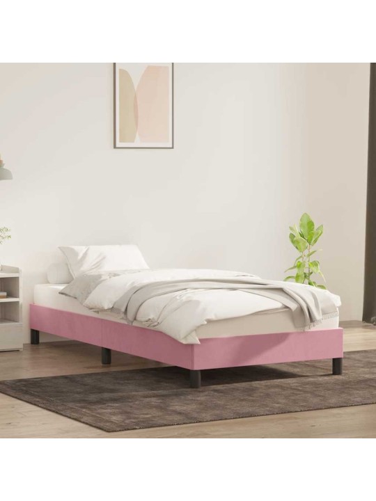 Rám postele bez matrací růžová 100x210 cm samet
