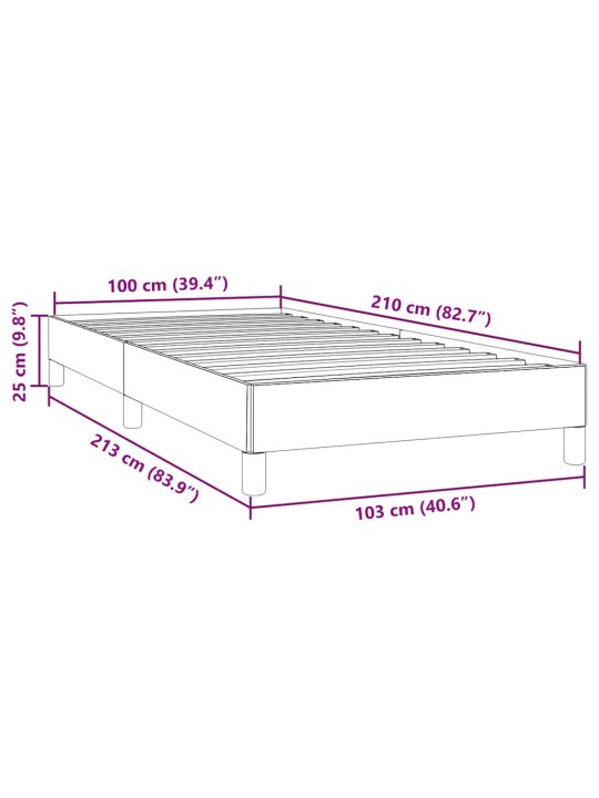 Rám postele bez matrací růžová 100x210 cm samet
