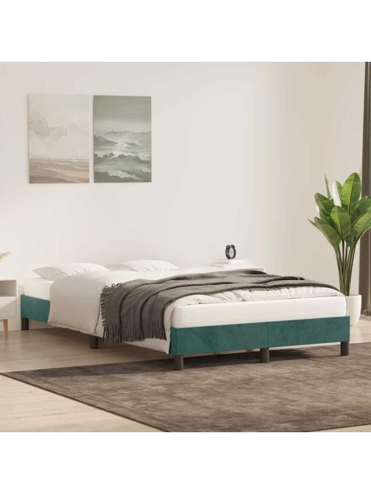 Rám postele bez matrace tmavě zelená 100x210 cm samet