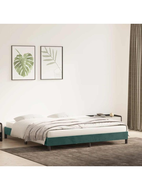 Rám postele bez matrace tmavě zelená 200x210 cm samet