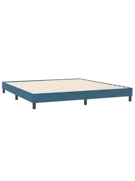Rám postele bez matrace tmavě modrý 200x210 cm samet