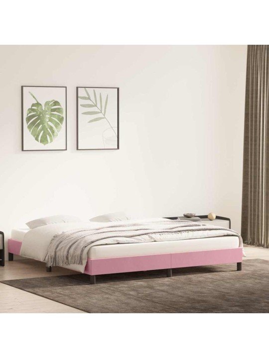 Rám postele bez matrací růžová 200x210 cm samet