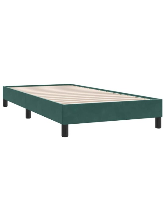 Rám postele bez matrace tmavě zelená 80x220 cm samet
