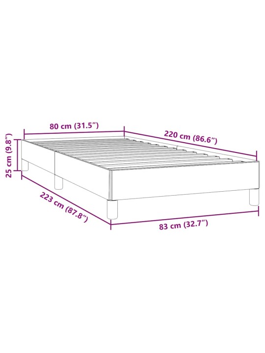 Rám postele bez matrace tmavě zelená 80x220 cm samet